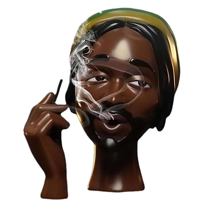 Modern Black Woman Smoking Face Incense Burner